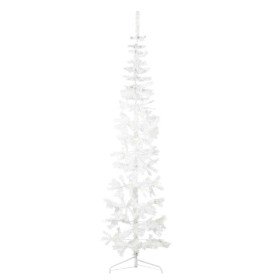 Medio árbol de Navidad artificial con soporte blanco 210 cm en Decoración Festiva y Estacional | Comprar online en Foru.es
