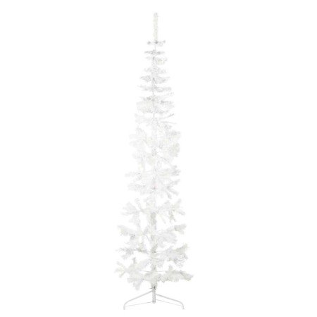 Medio árbol de Navidad artificial con soporte blanco 210 cm en Decoración Festiva y Estacional | Comprar online en Foru.es