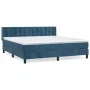 Box spring bed with dark blue velvet mattress 160x200 cm by vidaXL, Beds and slatted bases - Ref: Foro24-3131211, Price: 516,...