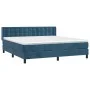 Box spring bed with dark blue velvet mattress 160x200 cm by vidaXL, Beds and slatted bases - Ref: Foro24-3131211, Price: 516,...