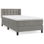 Cama box spring con colchón terciopelo gris claro 90x190 cm de vidaXL, Camas y somieres - Ref: Foro24-3131171, Precio: 303,89...