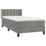 Cama box spring con colchón terciopelo gris claro 90x190 cm de vidaXL, Camas y somieres - Ref: Foro24-3131171, Precio: 303,89...