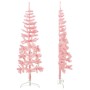 Medio árbol de Navidad artificial con soporte rosa 120 cm en Decoración Festiva y Estacional | Comprar online en Foru.es