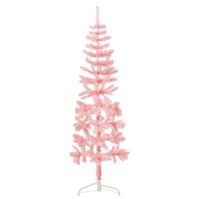 Medio árbol de Navidad artificial con soporte rosa 150 cm en Decoración Festiva y Estacional | Comprar online en Foru.es