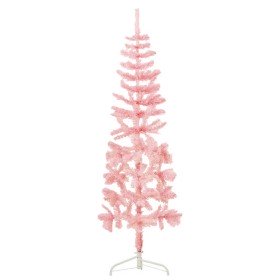 Medio árbol de Navidad artificial con soporte rosa 180 cm en Decoración Festiva y Estacional | Comprar online en Foru.es