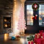 Medio árbol de Navidad artificial con soporte rosa 180 cm en Decoración Festiva y Estacional | Comprar online en Foru.es