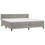 Cama box spring con colchón terciopelo gris claro 200x200 cm de vidaXL, Camas y somieres - Ref: Foro24-3130979, Precio: 560,3...