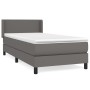Cama box spring con colchón cuero sintético gris 100x200 cm de vidaXL, Camas y somieres - Ref: Foro24-3130707, Precio: 328,68...