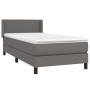 Cama box spring con colchón cuero sintético gris 100x200 cm de vidaXL, Camas y somieres - Ref: Foro24-3130707, Precio: 328,68...