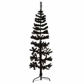 Medio árbol de Navidad artificial con soporte negro 150 cm en Decoración Festiva y Estacional | Comprar online en Foru.es