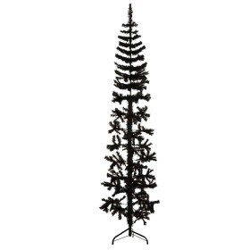 Medio árbol de Navidad artificial con soporte negro 210 cm en Decoración Festiva y Estacional | Comprar online en Foru.es