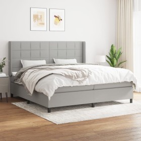 Cama box spring con colchón tela gris claro 200x200 cm de vidaXL, Camas y somieres - Ref: Foro24-3131457, Precio: 702,82 €, D...