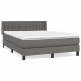 Cama box spring con colchón cuero sintético gris 140x190 cm de vidaXL, Camas y somieres - Ref: Foro24-3130779, Precio: 472,14...