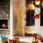 Medio árbol de Navidad artificial con soporte dorado 180 cm en Decoración Festiva y Estacional | Comprar online en Foru.es