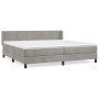 Cama box spring con colchón terciopelo gris claro 200x200 cm de vidaXL, Camas y somieres - Ref: Foro24-3130859, Precio: 537,2...