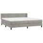 Cama box spring con colchón terciopelo gris claro 200x200 cm de vidaXL, Camas y somieres - Ref: Foro24-3130859, Precio: 537,2...