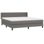 Cama box spring con colchón cuero sintético gris 180x200 cm de vidaXL, Camas y somieres - Ref: Foro24-3130677, Precio: 539,88...