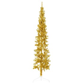 Medio árbol de Navidad artificial con soporte dorado 240 cm en Decoración Festiva y Estacional | Comprar online en Foru.es