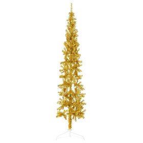 Medio árbol de Navidad artificial con soporte dorado 240 cm en Decoración Festiva y Estacional | Comprar online en Foru.es