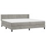 Cama box spring con colchón terciopelo gris claro 200x200 cm de vidaXL, Camas y somieres - Ref: Foro24-3130919, Precio: 531,9...