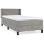 Cama box spring con colchón terciopelo gris claro 80x200 cm de vidaXL, Camas y somieres - Ref: Foro24-3130805, Precio: 276,23...