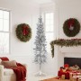 Medio árbol de Navidad artificial con soporte plateado 180 cm en Decoración Festiva y Estacional | Comprar online en Foru.es