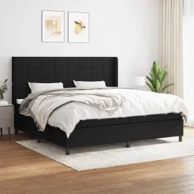 Cama box spring con colchón tela negro 200x200 cm de vidaXL, Camas y somieres - Ref: Foro24-3131459, Precio: 657,68 €, Descue...