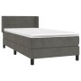 Cama box spring con colchón terciopelo gris oscuro 90x200 cm de vidaXL, Camas y somieres - Ref: Foro24-3130998, Precio: 299,2...