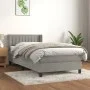 Box spring bed with light gray velvet mattress 90x190 cm by vidaXL, Beds and slatted bases - Ref: Foro24-3131057, Price: 293,...