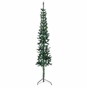 Medio árbol de Navidad artificial con soporte verde 210 cm en Decoración Festiva y Estacional | Comprar online en Foru.es
