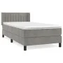 Box spring bed with light gray velvet mattress 90x190 cm by vidaXL, Beds and slatted bases - Ref: Foro24-3131051, Price: 299,...