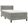 Box spring bed with light gray velvet mattress 90x190 cm by vidaXL, Beds and slatted bases - Ref: Foro24-3131051, Price: 299,...