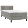 Cama box spring con colchón terciopelo gris claro 90x190 cm de vidaXL, Camas y somieres - Ref: Foro24-3131051, Precio: 302,66...