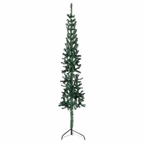 Medio árbol de Navidad artificial con soporte verde 240 cm en Decoración Festiva y Estacional | Comprar online en Foru.es