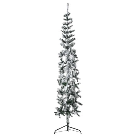 Mitad árbol Navidad artificial delgado con nieve 180 cm en Decoración Festiva y Estacional | Comprar online en Foru.es