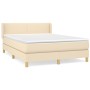 Cama box spring con colchón tela color crema 140x200 cm de vidaXL, Camas y somieres - Ref: Foro24-3130118, Precio: 452,47 €, ...