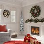 Mitad árbol Navidad artificial delgado con nieve 180 cm en Decoración Festiva y Estacional | Comprar online en Foru.es