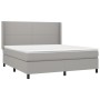 Cama box spring con colchón tela gris claro 180x200 cm de vidaXL, Camas y somieres - Ref: Foro24-3131289, Precio: 606,65 €, D...