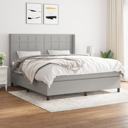 Cama box spring con colchón tela gris claro 180x200 cm de vidaXL, Camas y somieres - Ref: Foro24-3131449, Precio: 607,84 €, D...