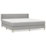 Box spring bed with light gray fabric mattress 180x200 cm by vidaXL, Beds and slatted bases - Ref: Foro24-3130289, Price: 541...