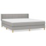 Cama box spring con colchón tela gris claro 180x200 cm de vidaXL, Camas y somieres - Ref: Foro24-3130289, Precio: 543,46 €, D...