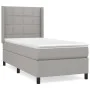 Box spring bed with light gray fabric mattress 100x200 cm by vidaXL, Beds and slatted bases - Ref: Foro24-3131409, Price: 345...