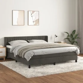 Cama box spring con colchón terciopelo gris oscuro 180x200 cm de vidaXL, Camas y somieres - Ref: Foro24-3131094, Precio: 506,...