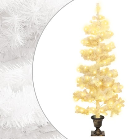 Árbol de Navidad en espiral con luces y macetero blanco 120 cm en Decoración Festiva y Estacional | Comprar online en Foru.es