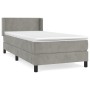 Cama box spring con colchón terciopelo gris claro 90x190 cm de vidaXL, Camas y somieres - Ref: Foro24-3130811, Precio: 295,91...