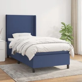 Box spring bed with blue fabric mattress 90x200 cm by vidaXL, Beds and slatted bases - Ref: Foro24-3131247, Price: 339,78 €, ...