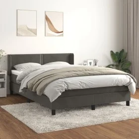 Cama box spring con colchón terciopelo gris oscuro 140x200 cm de vidaXL, Camas y somieres - Ref: Foro24-3130902, Precio: 402,...