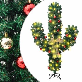 Cactus de Navidad con soporte y LEDs verde 150 cm PVC en Decoración Festiva y Estacional | Comprar online en Foru.es
