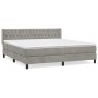 Cama box spring con colchón terciopelo gris claro 180x200 cm de vidaXL, Camas y somieres - Ref: Foro24-3131153, Precio: 544,3...