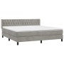 Cama box spring con colchón terciopelo gris claro 180x200 cm de vidaXL, Camas y somieres - Ref: Foro24-3131153, Precio: 544,3...